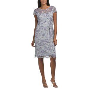 ALEX EVENINGS Petite Embellsihed Mini Sheath Dress